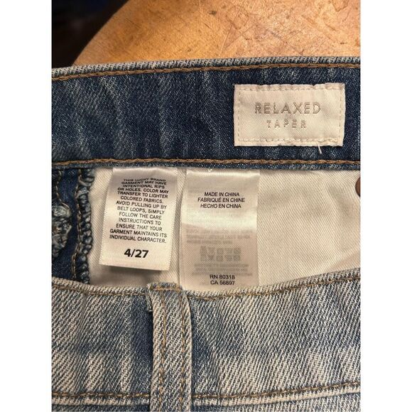 Lucky brand relaxed taper jeans Size 4/27 raw hem side design (4668) - Picture 9 of 10